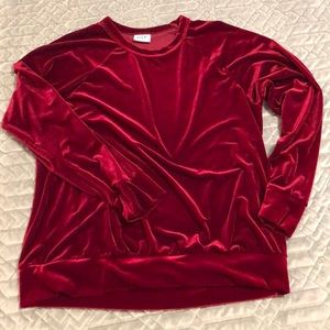 Deep red velvet top with fitted waist xl